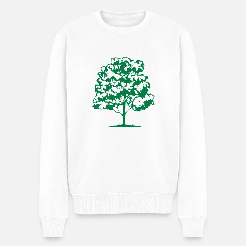 baum - Männer Premium Bio Pullover - Weiß