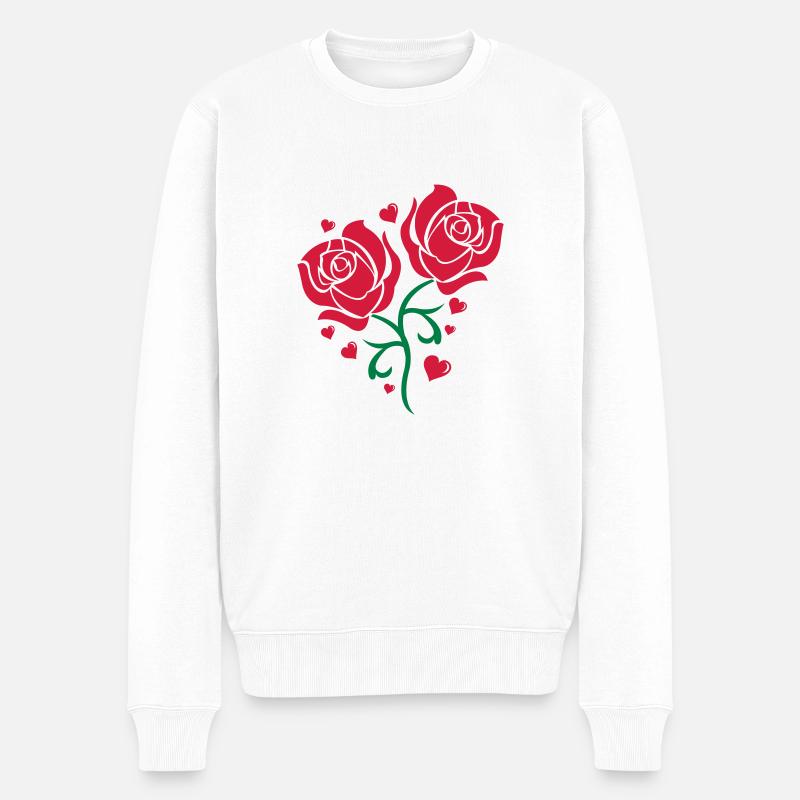 roses2 - Pull Premium bio Homme - blanc