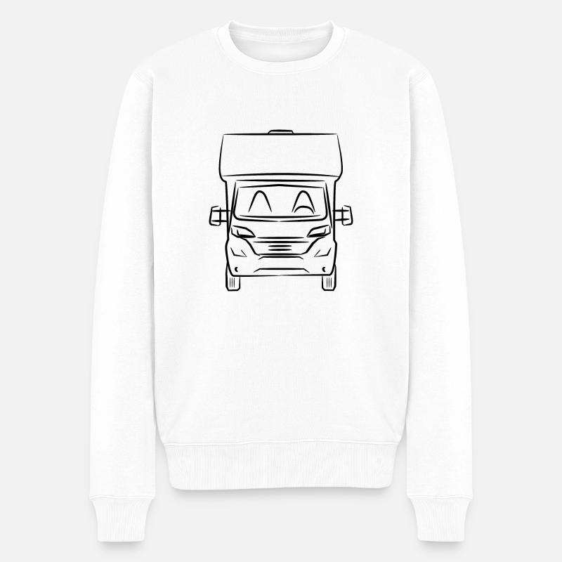 Dessin de maison mobile - Pull Premium bio Homme - blanc