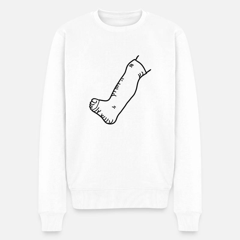 jambe dans le plâtre_1_g1s - Pull Premium bio Homme - blanc