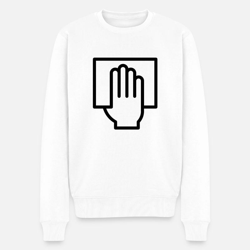 Hand mit Stimmzettel - Männer Premium Bio Pullover - Weiß