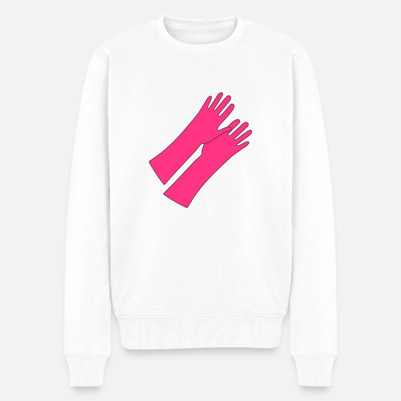 Gummihandschuhe _gg1 - Männer Premium Bio Pullover - Weiß
