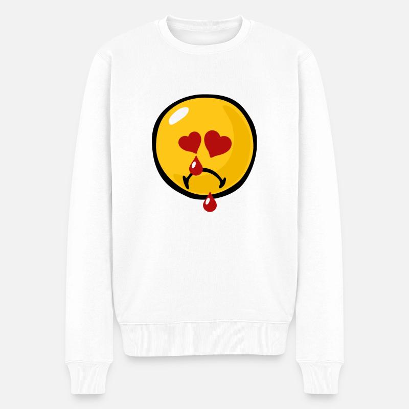 Smiley Sadness Heartbroken - Pull Premium bio Homme - blanc