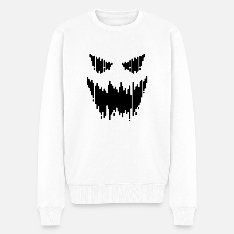 Visage effrayant (abstrait) - Pull Premium bio Homme - blanc