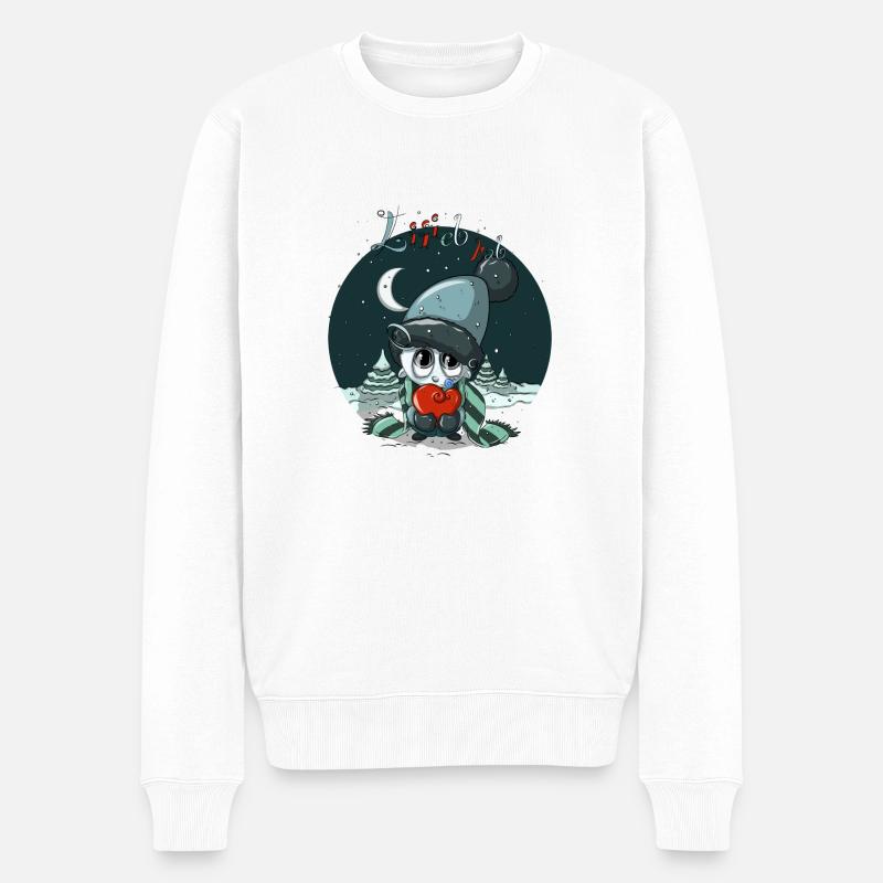 Lieb hab,Winter,Schnee, - Männer Premium Bio Pullover - Weiß