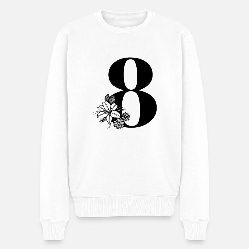Numéro 8 - Pull Premium bio Homme - blanc