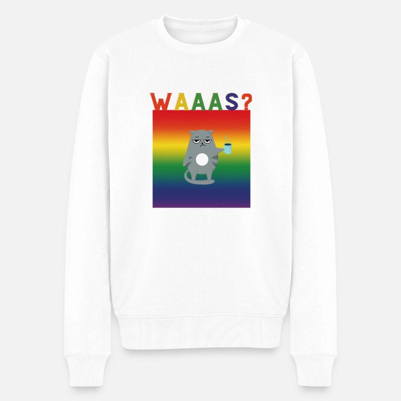 Waaas - Männer Premium Bio Pullover - Weiß