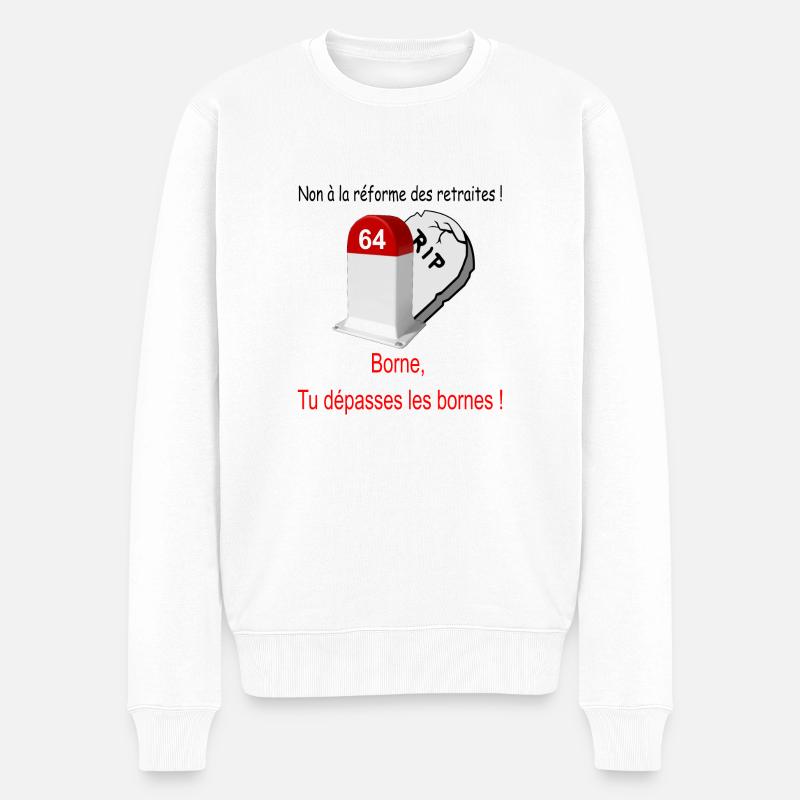 Non à la réforme des retraites - Pull Premium bio Homme - blanc