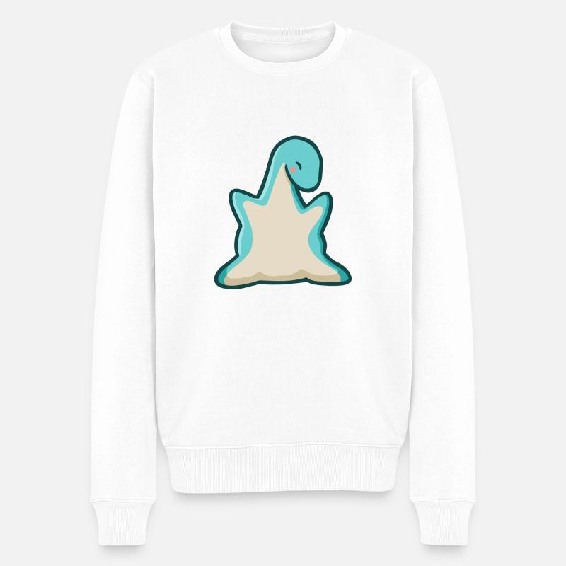 Hugadino Dino Embrace, mignon dinosaure - Pull Premium bio Homme - blanc