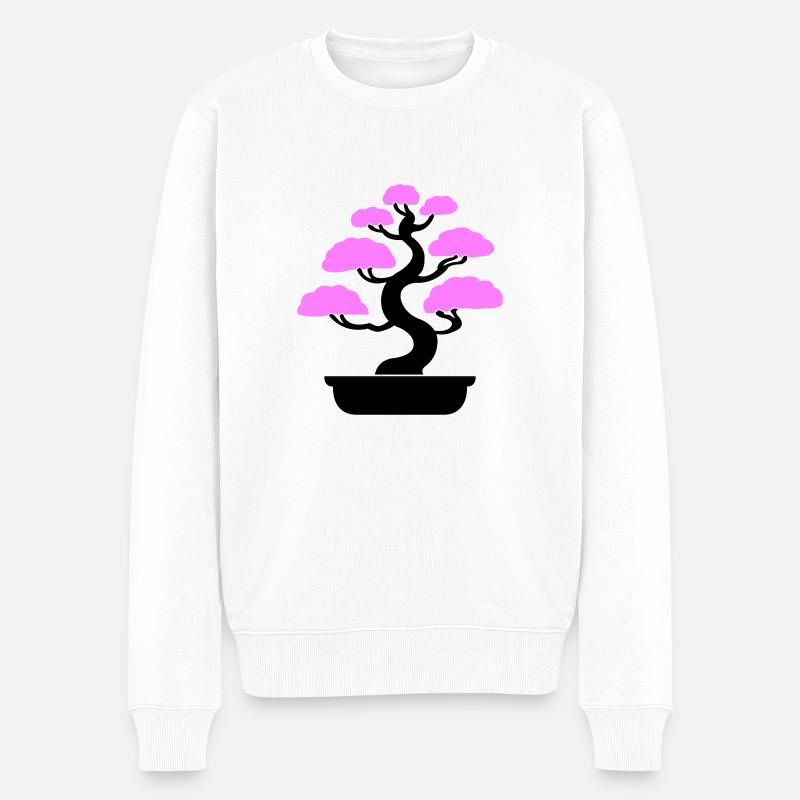 bonsai baum tree - Männer Premium Bio Pullover - Weiß