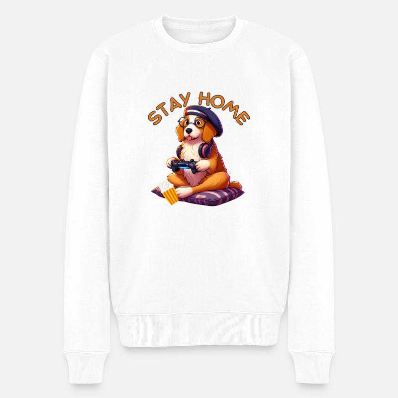 Chien Mignon - Pull Premium bio Homme - blanc