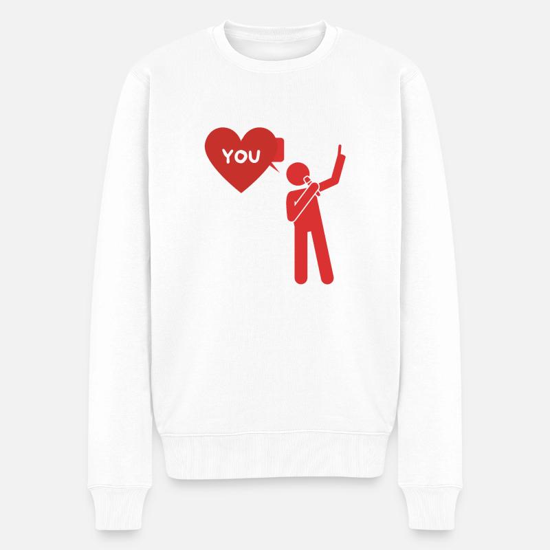 Déclaration d'amour "I love you" - Pull Premium bio Homme - blanc