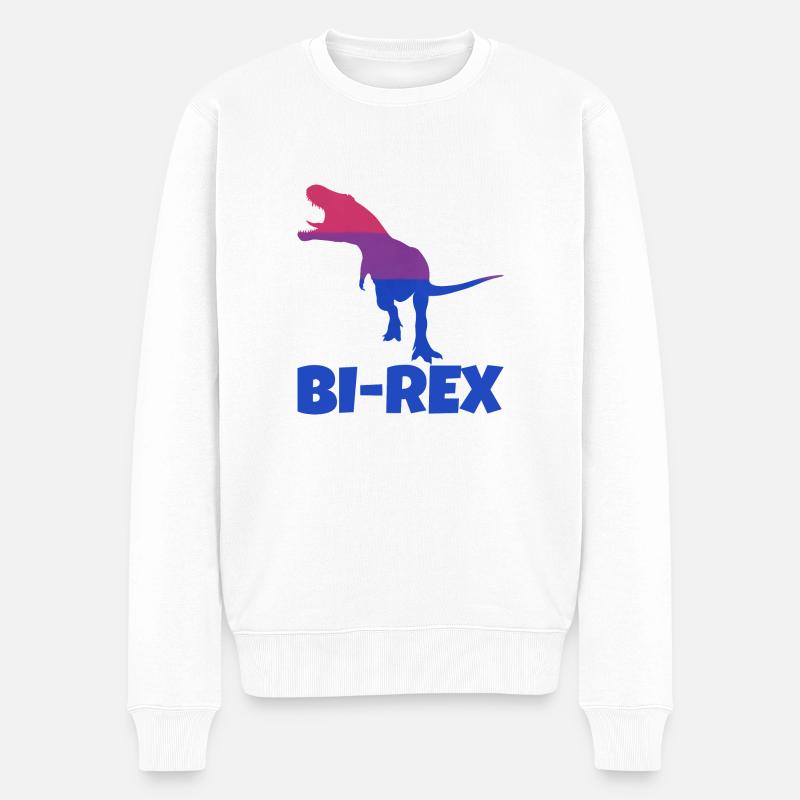 LGBT Bi-Rex Bisexuell Humor T-rex - Männer Premium Bio Pullover - Weiß