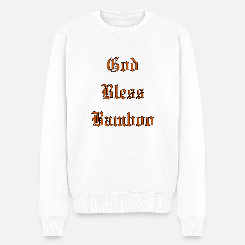GodBlessBamboo - Männer Premium Bio Pullover - Weiß