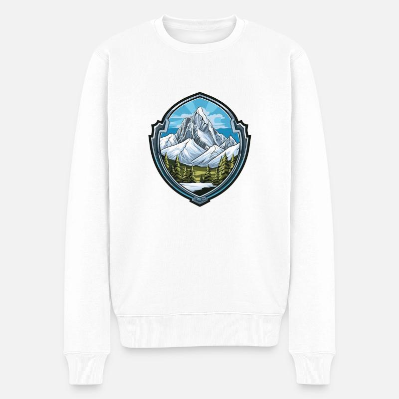 berge 6 - Männer Premium Bio Pullover - Weiß