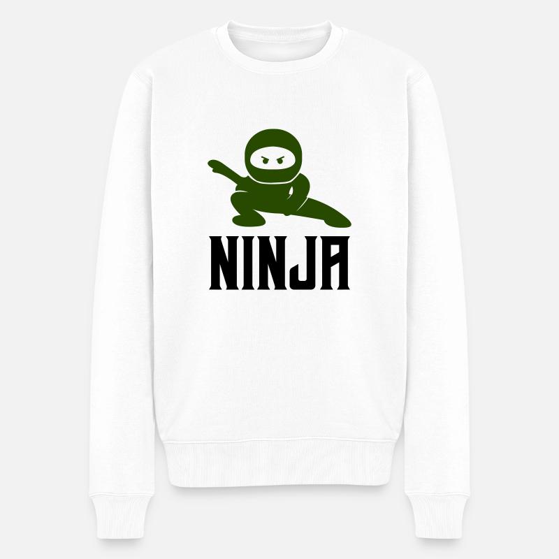 Bande dessinée Ninja - Pull Premium bio Homme - blanc
