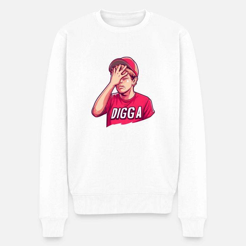 Digga Facepalm - Pull Premium bio Homme - blanc