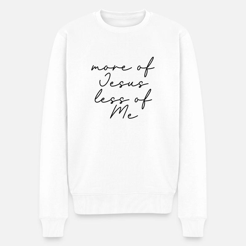 more of Jesus - Männer Premium Bio Pullover - Weiß