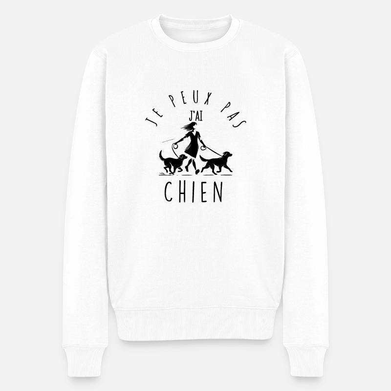 Je peux pas, j'ai chiens. - Pull Premium bio Homme - blanc
