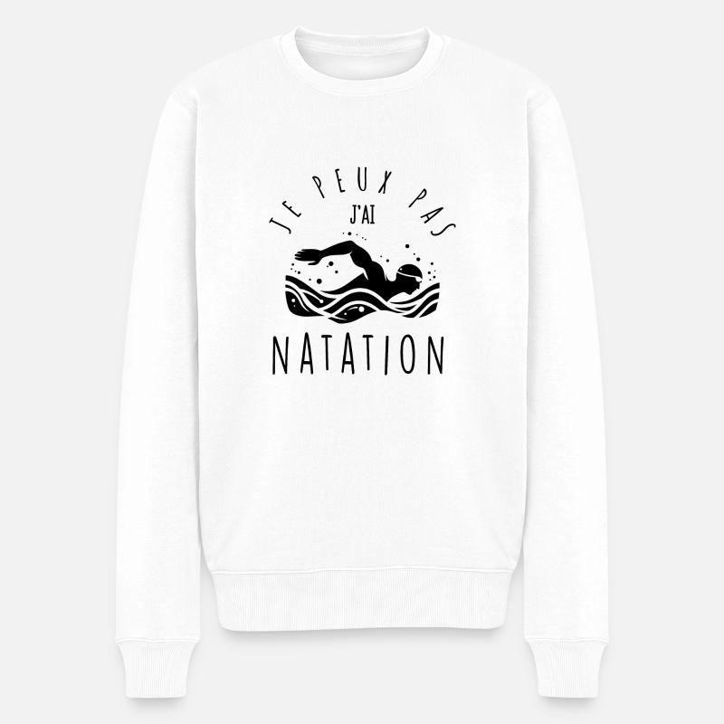 Je peux pas, j'ai natation. - Pull Premium bio Homme - blanc