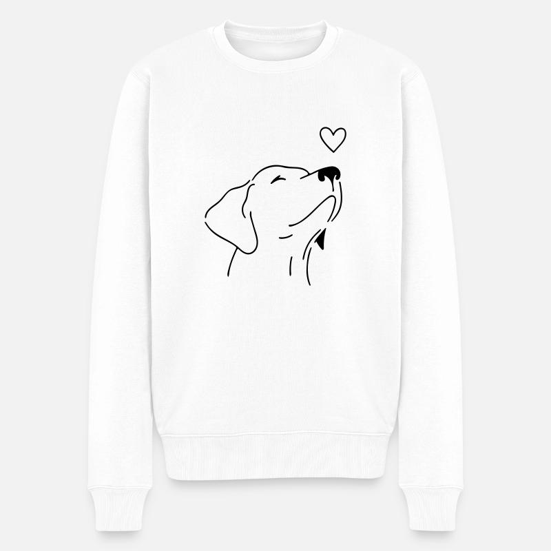 Hund - Männer Premium Bio Pullover - Weiß