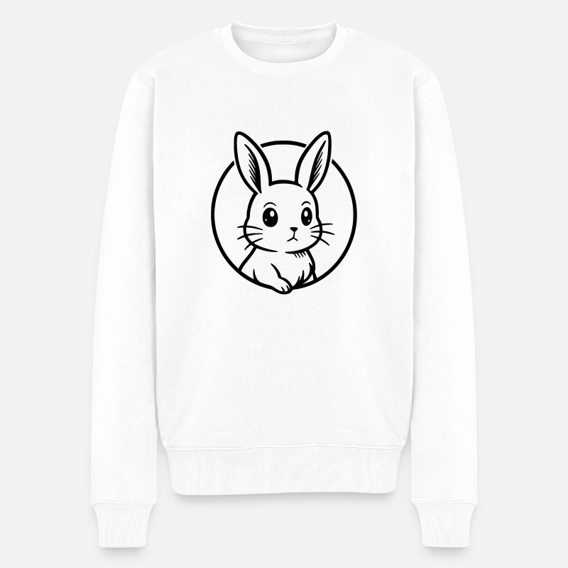 Kaninchen - Männer Premium Bio Pullover - Weiß