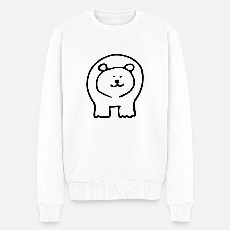 Bear printed 2 sides - Pull Premium bio Homme - blanc