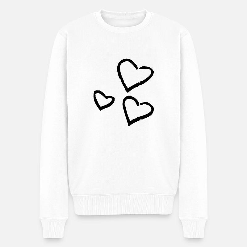 cœurs - Pull Premium bio Homme - blanc