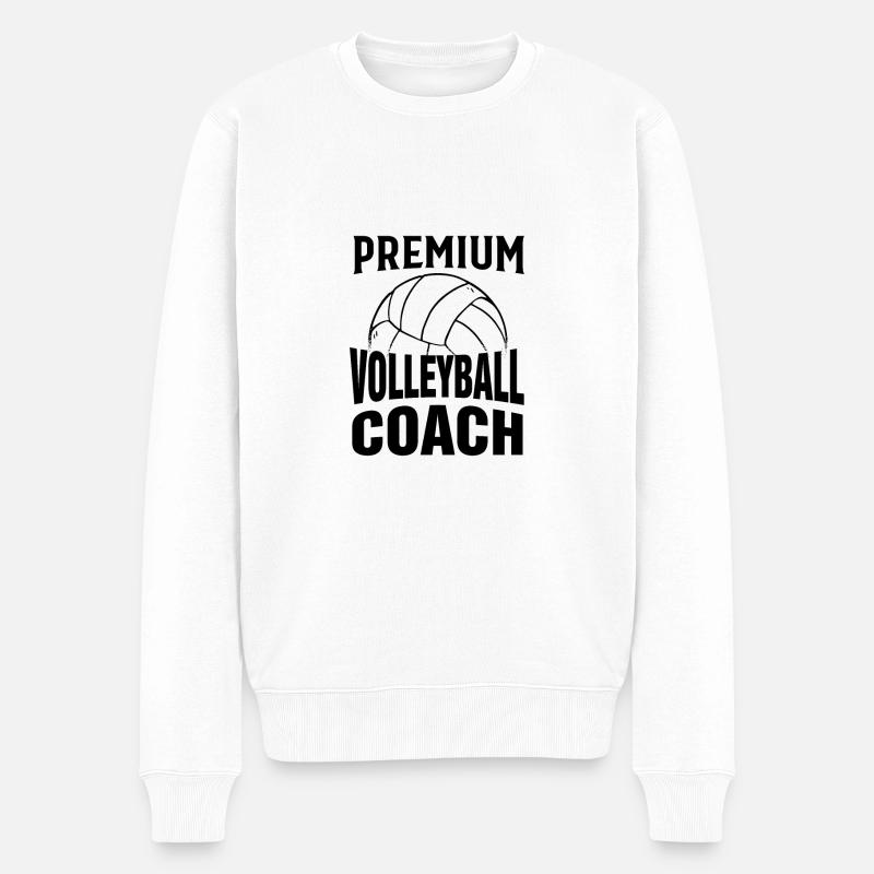 Volleyball Trainer - Männer Premium Bio Pullover - Weiß