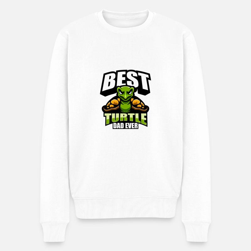 Schildkröte - Männer Premium Bio Pullover - Weiß