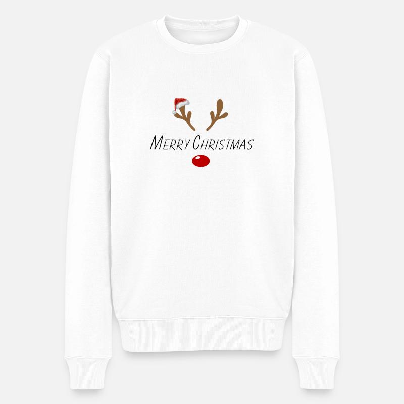 Merry Christmas - Männer Premium Bio Pullover - Weiß