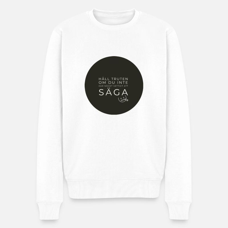 Halte den Bauch - Männer Premium Bio Pullover - Weiß
