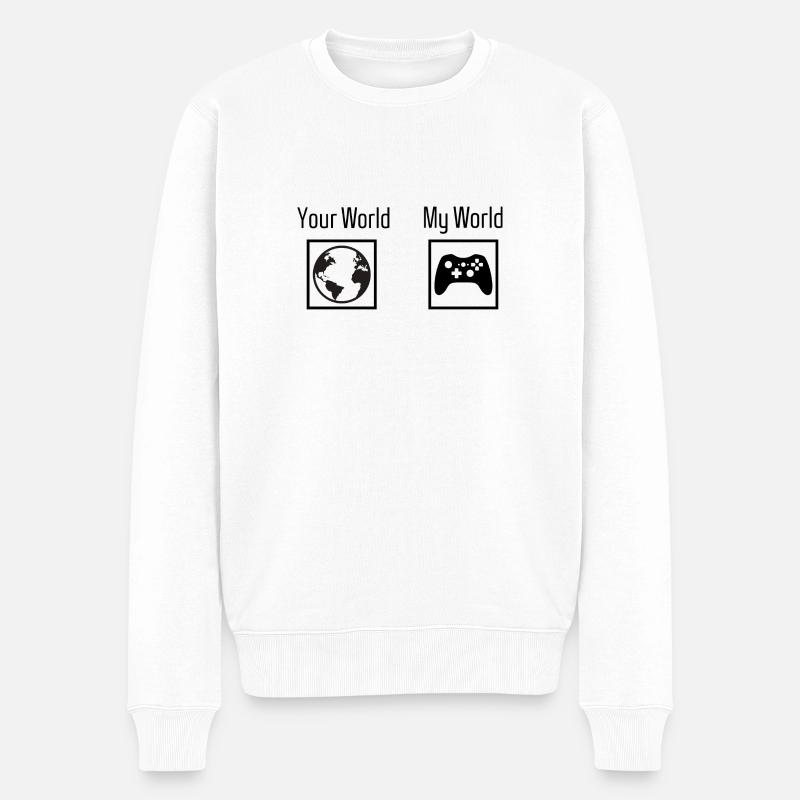Jeux - votre monde, mon monde - Pull Premium bio Homme - blanc