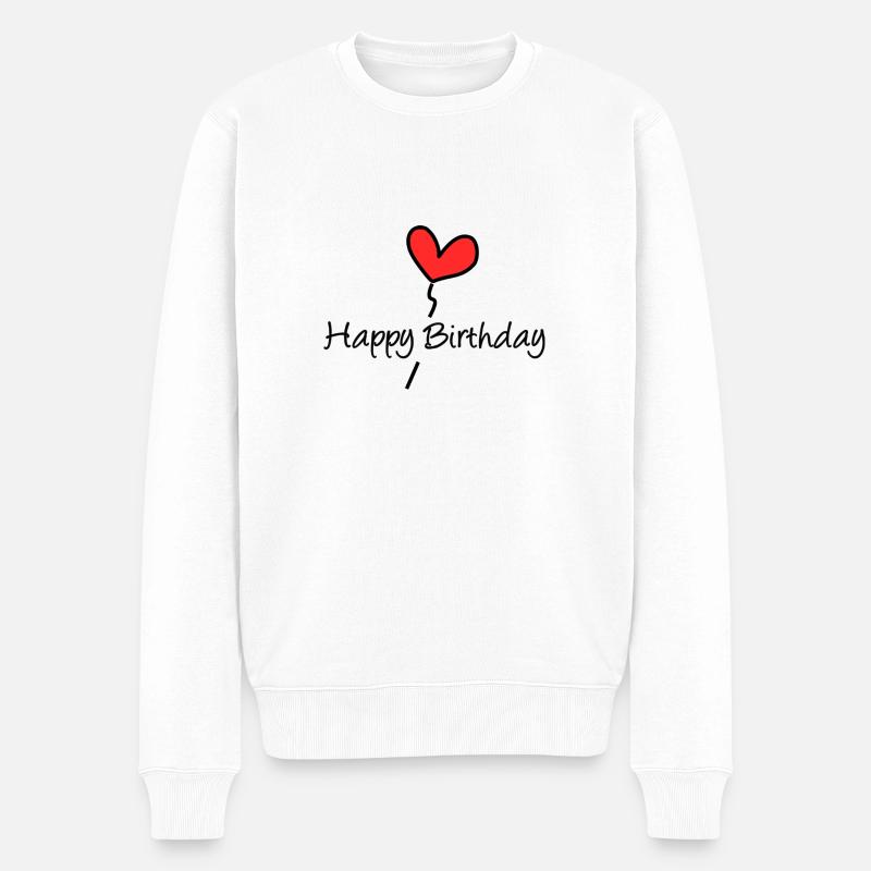 HAPPY BIRTHDAY. JOYEUX ANNIVERSAIRE. ANNIVERSAIRE. - Pull Premium bio Homme - blanc