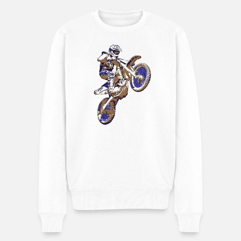 Motocross Sport Geschenkidee T-Shirt - Männer Premium Bio Pullover - Weiß