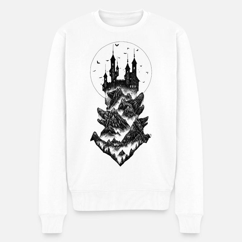 Schloss Dracula - schwarz - Männer Premium Bio Pullover - Weiß
