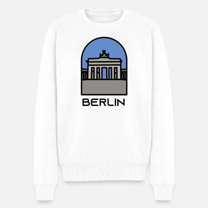 Berlin - Männer Premium Bio Pullover - Weiß