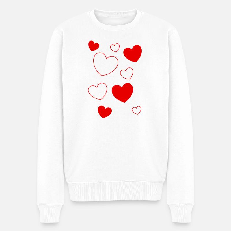 Valentinstag Geschenk Valentinstag - Männer Premium Bio Pullover - Weiß