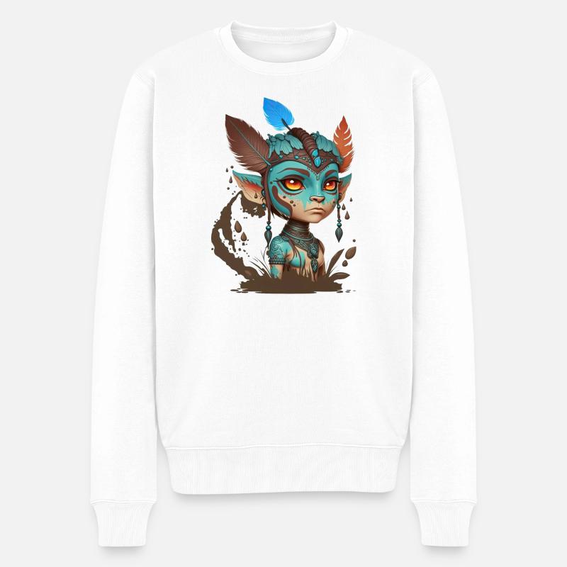 Masque bleu des esprits forestiers - Avatar - Pull Premium bio Homme - blanc