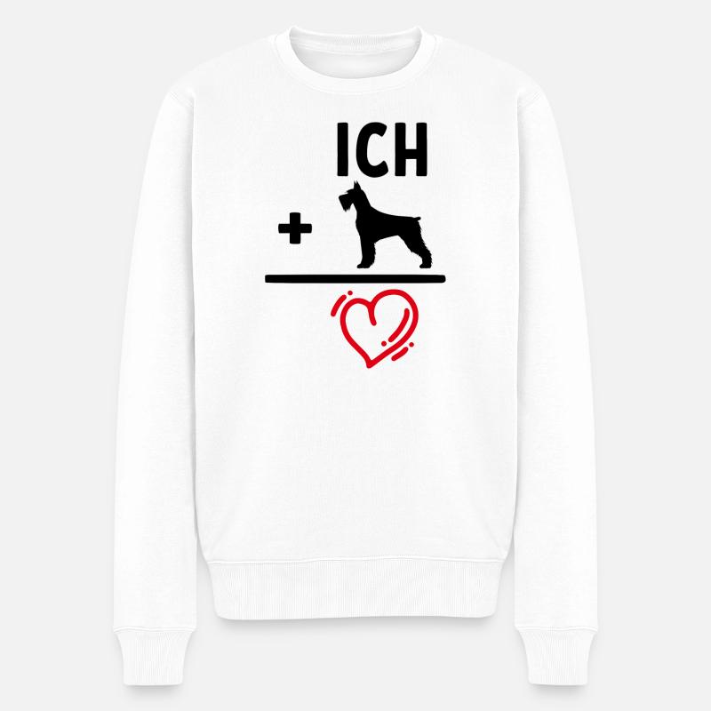 Hund Statement Haustiere Lieblingstier Herz - Männer Premium Bio Pullover - Weiß