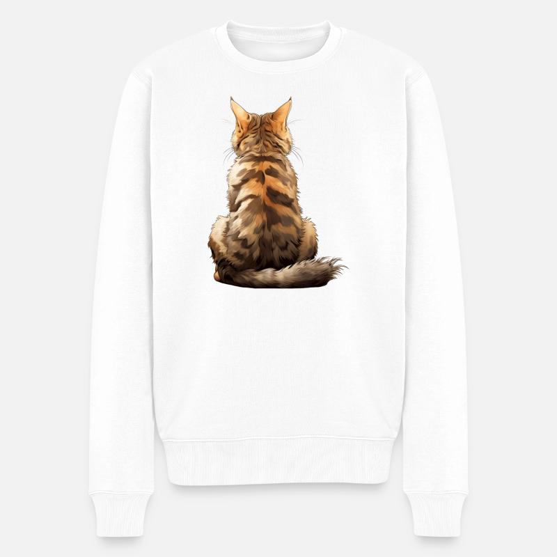 Chat Bobtail d’Amérique - Pull Premium bio Homme - blanc