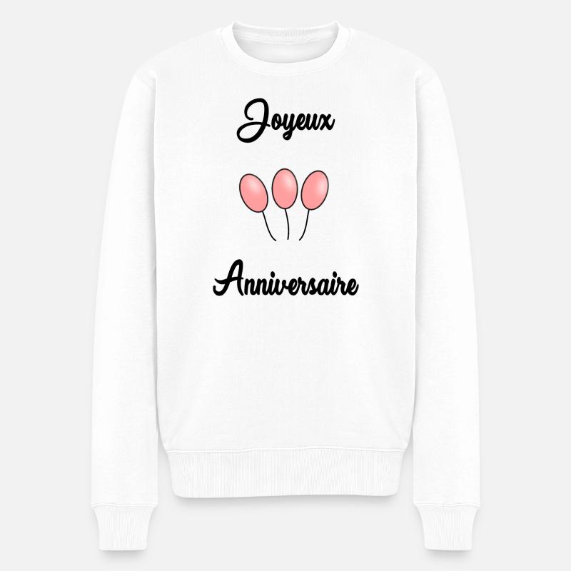 JOYEUX ANNIVERSAIRE - Pull Premium bio Homme - blanc