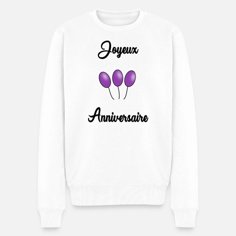 JOYEUX ANNIVERSAIRE - Pull Premium bio Homme - blanc