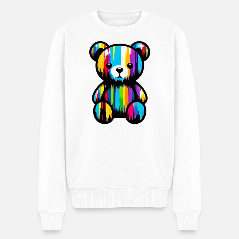 Orso Orsacchiotto Teddybär - Männer Premium Bio Pullover - Weiß