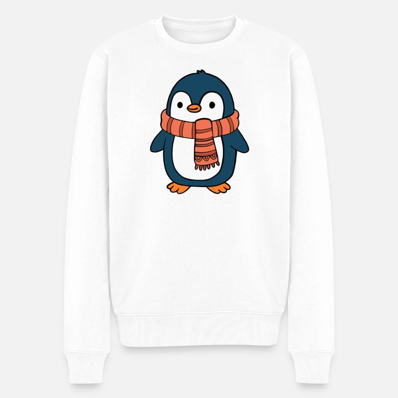 Pinguin - Männer Premium Bio Pullover - Weiß