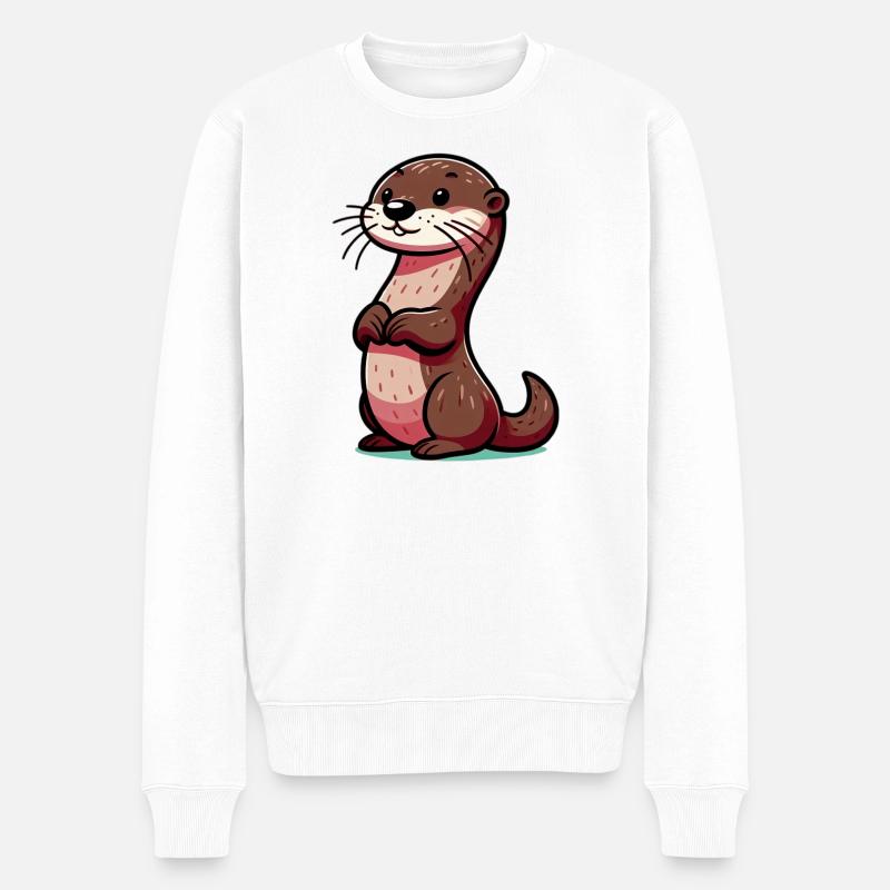 Otter - Männer Premium Bio Pullover - Weiß