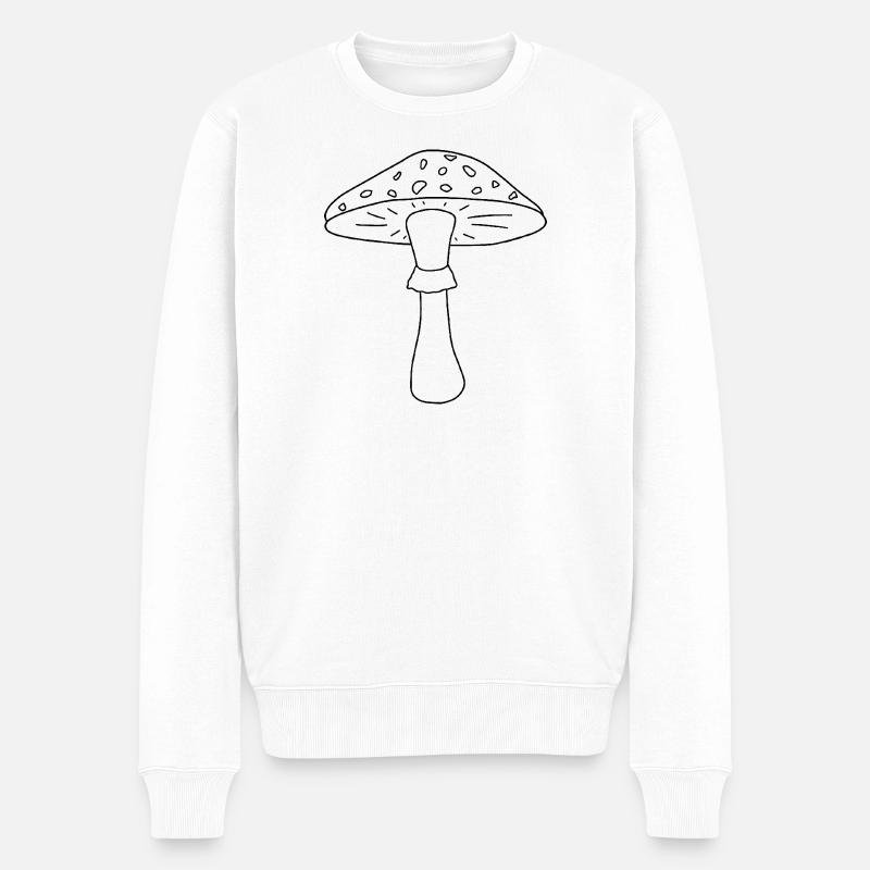 Champignon noir et blanc - Pull Premium bio Homme - blanc