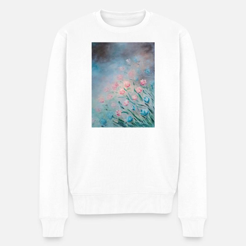 Œuvre d’art impressionniste fleur fleur - Pull Premium bio Homme - blanc
