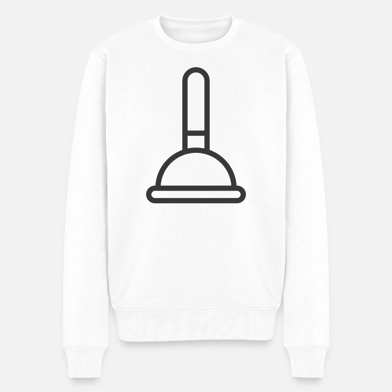 Kolben-Symbol - Männer Premium Bio Pullover - Weiß