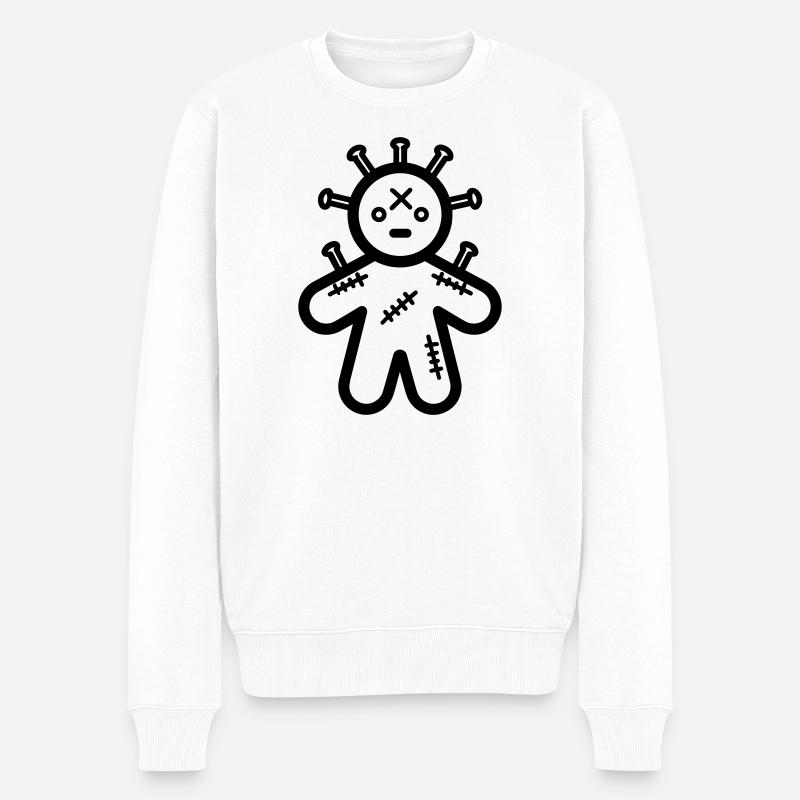Voodoo-Puppe - Männer Premium Bio Pullover - Weiß